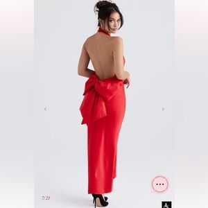 House of CB Red Backless Dress with Large Bow